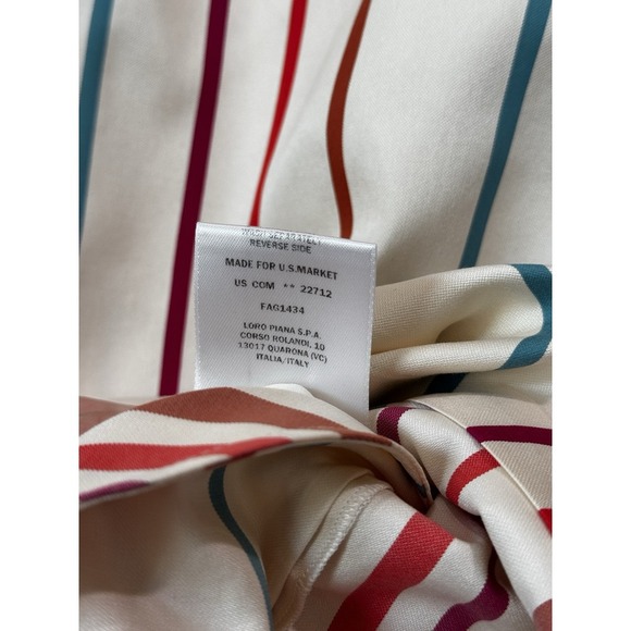Loro Piana Women's Abito April Santa Crus Striped Silk Shirt Dress US Size L - Picture 10 of 12